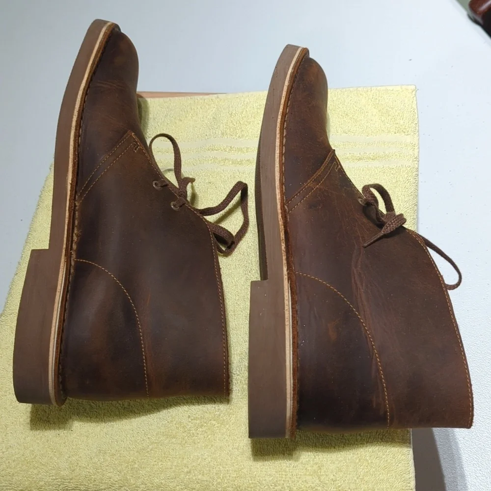 Classic Clark's Brown Leather Men's Boots.. Very Nice!! Bought New ..12M